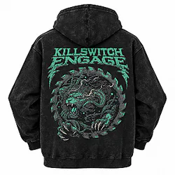 Vintage Poster Graphic Washed Killswitch Engage Hoodies