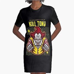 Kill Tony Podcast Evil Clown  Graphic T-Shirt Dress