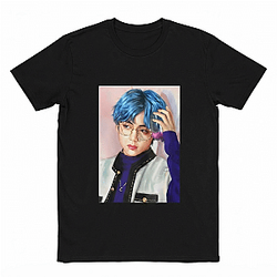 Blue Hair Portrait LA1807 Kim Taehyung T-Shirts
