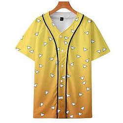 Kimetsu no Yaiba Baseball Jersey  -  Zenitsu Pattern Demon Slayer Storeandise Demon Slayer Store