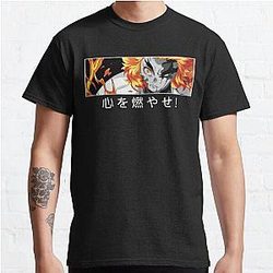 Kimetsu no Yaiba T-shirts - Rengoku Set Your Heart Ablaze! Classic T-Shirt RB0708
