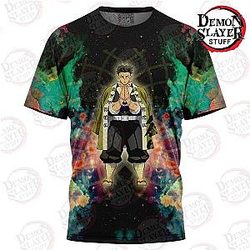 Kimetsu no Yaiba Store - Cosmic Hue Gyomei  T-Shirt Kimetsu no Yaiba Merch Demon Slayer Store