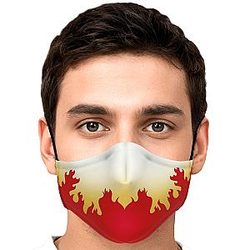 Kimetsu no Yaiba Face Mask- Kyojuro Pattern  Premium Carbon Filter Face Mask Demon Slayer Store