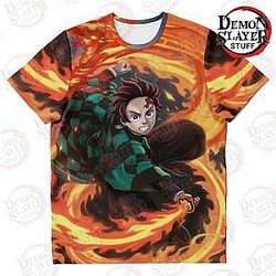 Kimetsu no Yaiba Magasin - T-shirt en 3D Tanjiro Kamado Fire Kimetsu no Yaiba Magasin de Tueuse de Démon Merch