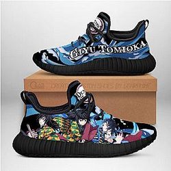Kimetsu no Yaiba Store -  Giyu Tomioka Reze Shoes Custom Anime Sneakers Kimetsu no Yaiba Merch