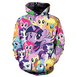 Ahegao Hoodie – Ma petite poney Ahegao Impression 3D Ahegao Pullover Hoodie