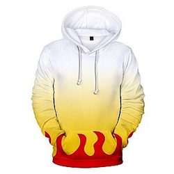 Kimetsu no Yaiba Hoodies -   Rengoku Kyojuro Pattern Demon Slayer Storeandise Demon Slayer Store