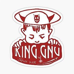 Japan Made Red King Gnu Logo Sticker