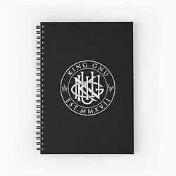 WHITE Transparent King Gnu logo Spiral Notebook