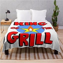 King of the Grill Throw Blanket