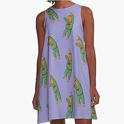 Bobby Hill in Pajamas - King of the Hill Pattern A-Line Dress