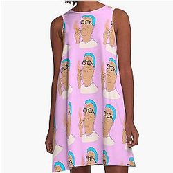 Hank Hill Smokin' a Cheeto Puff A-Line Dress