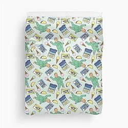 Bobby Hill Snacks Pattern - King of the Hill Pattern Duvet Cover