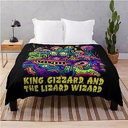King Gizzard And The Lizard Wizard Throw Blanket