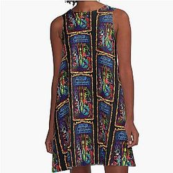 King Gizzard- Digital Black A-Line Dress