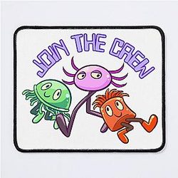 Kinitopet Axolotl Jade Sam autocollants aimant T-shirt mug bag Mouse Pad