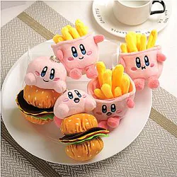 Star Kirby Cartoon Dolls Cute French Fries Hamburger Keychains