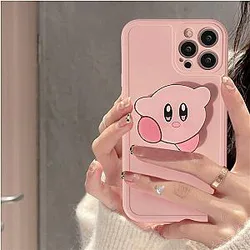 Kirby Cartoon Cute Apple Pink Soft Phone Case