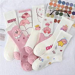 Cute Star Kirby Cartoon Autumn Winter Women Socks