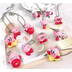 Kirby Pink Cartoon Doll Necklace Keychain