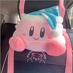 Kirby Cartoon Doll Car Neck Headrest Pillow