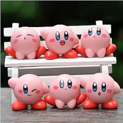 6Pcs/Set Anime Kirby Emotion Action Figures Toys