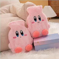 Pink Kirby Water Filling Hot Water Bottle with Plush Cover