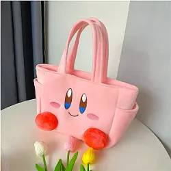 Star Kirby Cartoon Cute Anime Plush Doll Handbag Cosmetic Bag