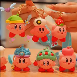 Kirby Anime Star Kirby Cartoon Cosplay Hat Keychains