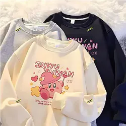 Kirby Cartoon Pink Kirby Witch Children's Sweatshirts