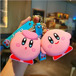 Kirby Cute Star Kirby Silicone Wallet Key Ring