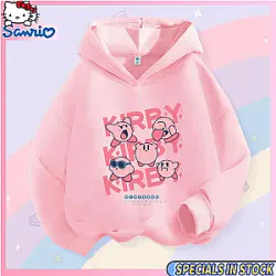 Cute Star Kirby Children Sanrio Anime Cartoon Autumn Keep Warm Sweatshirt Hoodies