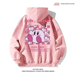 Kirby Anime Cartoon Character Print Hooded Sweater Hoodies