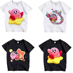 Anime Super Cute Star Kirby Cartoon Printed Children's T-Shirt
