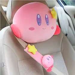 Anime Star Kirby Series Pink Doll Cartoon Car Neck Pillow Headrest