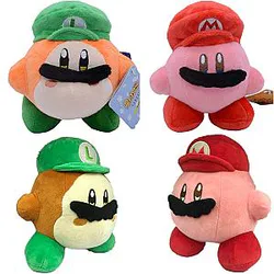 10cm Kirby Super Mario Bros Luigi Soft Stuffed Dolls Keychain