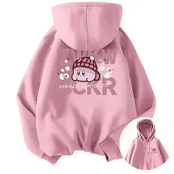 Cartoon Kirby Coat Thick Anime Print Hoodies