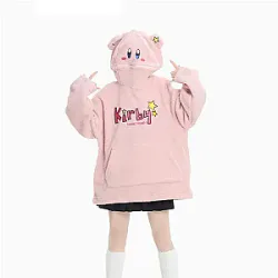 Kirby Cartoon Berber Fleece Winter Interest Unique Trendy Hoodies