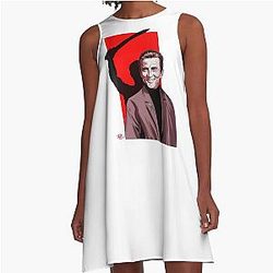 Kirk Douglas - An illustration by Paul Cemmick A Line Dress