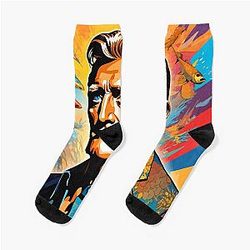 Colorful digital portrait inspired by Kirk Douglas on pop art background