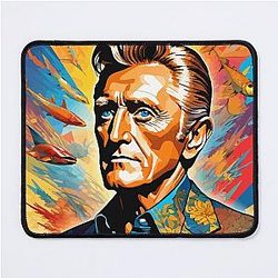 Colorful digital portrait inspired by Kirk Douglas on pop art background Mouse Pad