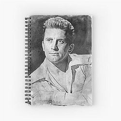 Kirk Douglas Art watercolor bw Spiral Notebook