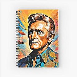 Colorful digital portrait inspired by Kirk Douglas on pop art background Notebook