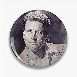 Kirk Douglas Art watercolor vintage D31 Pin