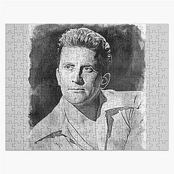 Kirk Douglas Art watercolor D32 Jigsaw Puzzle