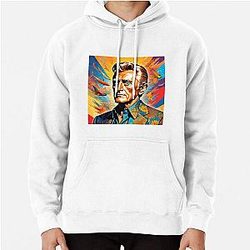 Colorful digital portrait inspired by Kirk Douglas on pop art background Pullover Hoodie