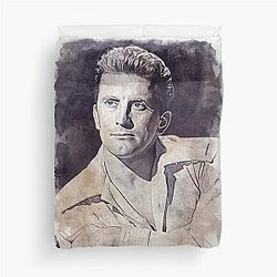 Kirk Douglas Art watercolor vintage Duvet Cover