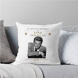 In Loving Memory of Kirk Douglas Throw Pillow