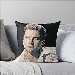 Kirk Douglas Art vintage painting Throw Pillow