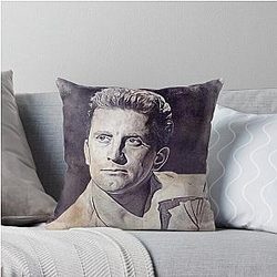 Kirk Douglas Art - watercolor vintage D31 Throw Pillow